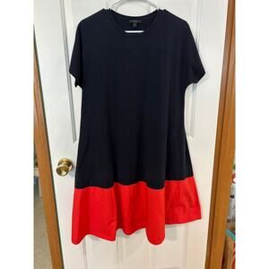 Cos blue/orange dress kimono sleeved contrast panel EUR S